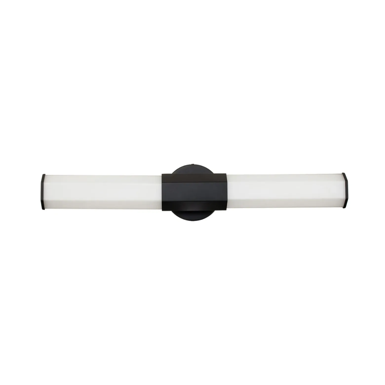Aplique LED para baño Facet Dual, negro, 2 luces, ancho 66 cm
