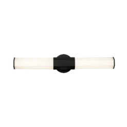 Aplique LED para baño Facet Dual, negro, 2 luces, ancho 66 cm