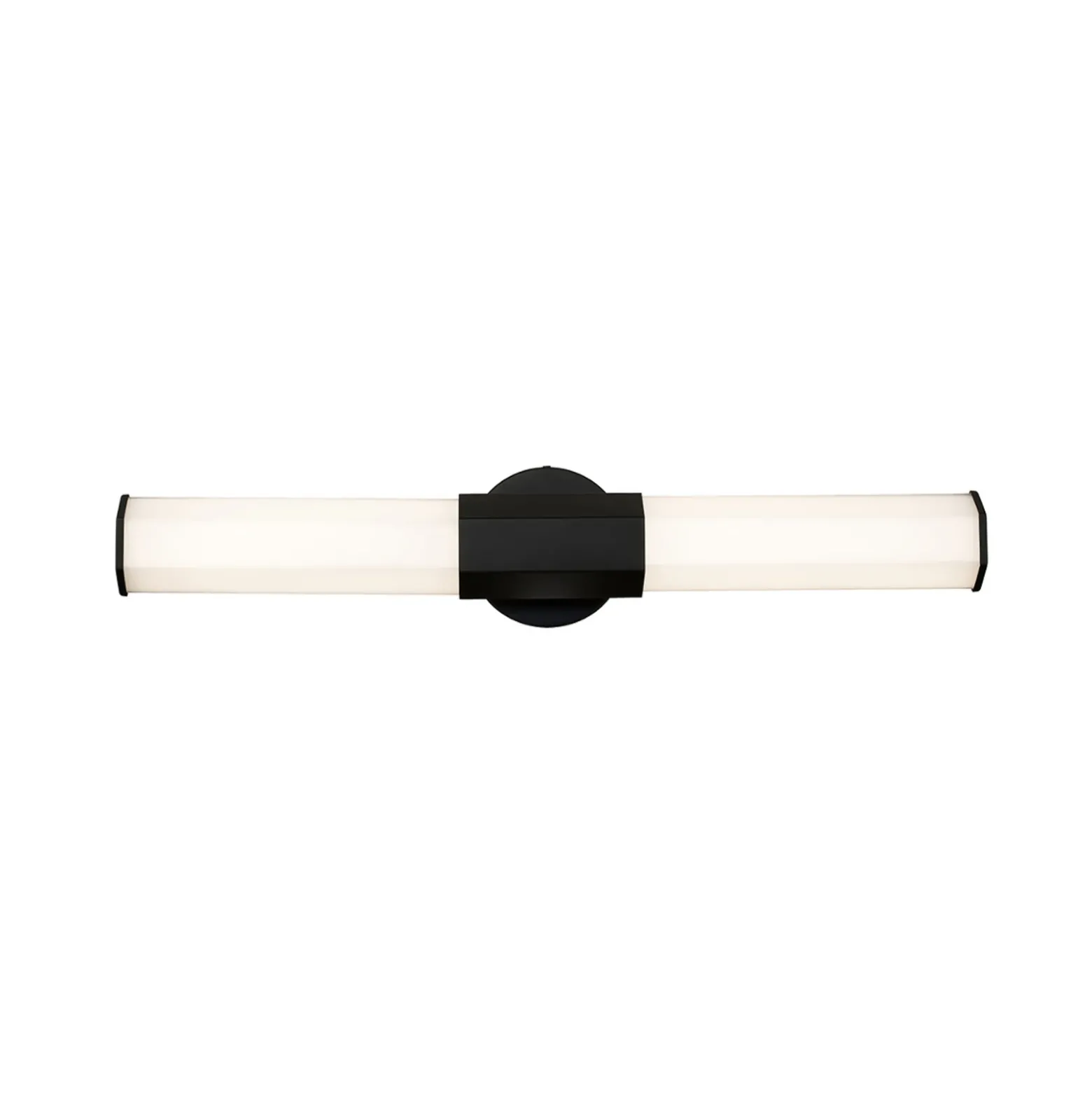 Aplique LED para baño Facet Dual, negro, 2 luces, ancho 66 cm