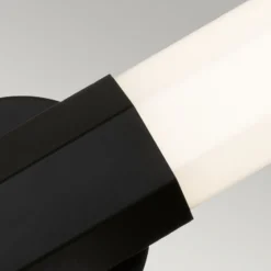 Aplique LED para baño Facet Dual, negro, 2 luces, ancho 66 cm