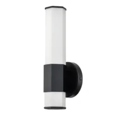 Aplique LED para baño Facet Single, 3000 K, negro
