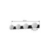 Aplique LED para baño Lucande Myrra, negro, cristal, 60 cm, IP44