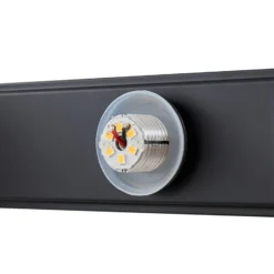 Aplique LED para baño Lucande Myrra, negro, cristal, 60 cm, IP44