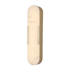 Aplique LED para baño Opaline Altura 50 cm Color dorado Metal/resina