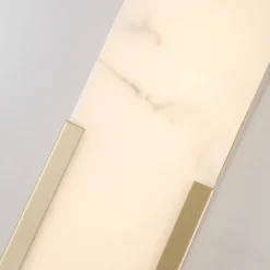 Aplique LED para baño Opaline Altura 50 cm Color dorado Metal/resina