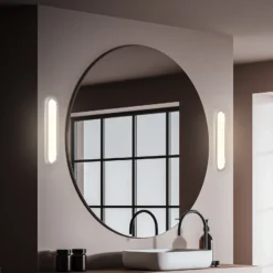 Aplique LED para baño Pil, cromado, ancho 35 cm, plástico