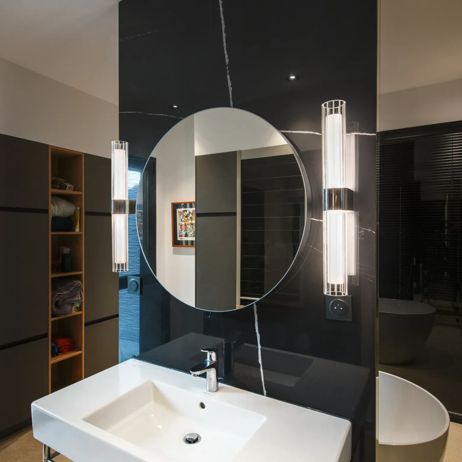 Aplique LED para baño SLV Lygant double, cromada, aluminio