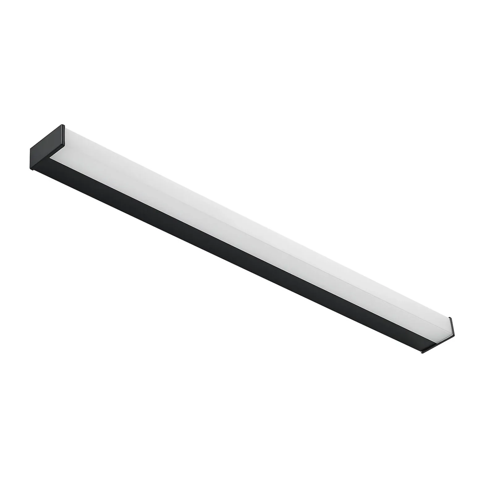 Aplique LED para baño Ulisan de Lindby, 89 cm, negro, angular