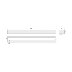 Aplique LED para baño Vola, IP44, negro, 4.000 K, ancho 60 cm