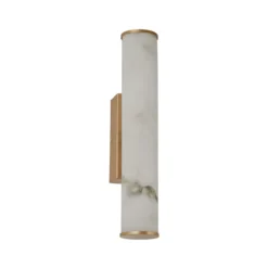 Aplique LED para baño Wales, dorada/marmolada, 35 cm, acero/resina