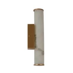 Aplique LED para baño Wales, dorada/marmolada, 35 cm, acero/resina