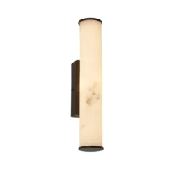 Aplique LED para baño Wales negro/marmolado 35 cm acero/resina