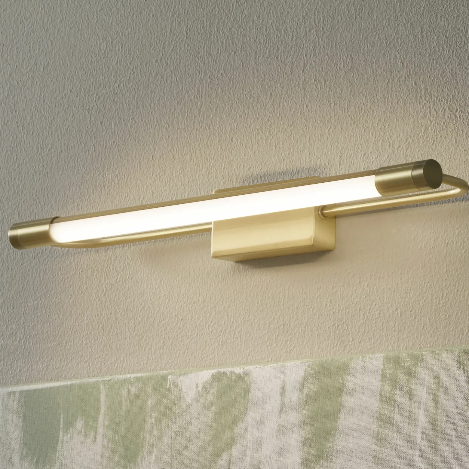 Aplique LED Rapallo, latón, IP44, 40 cm