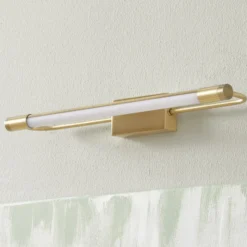 Aplique LED Rapallo, latón, IP44, 40 cm