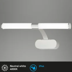 Aplique LED Runt IP44 soporte 4.000K cromo mate