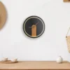 Aplique LED Sussy con reloj negro/madera oscura