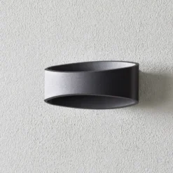 Aplique LED Trame, forma ovalada en negro