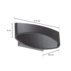 Aplique LED Trame, forma ovalada en negro