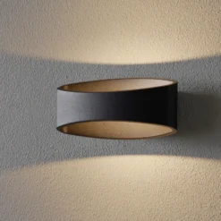 Aplique LED Trame, forma ovalada en negro