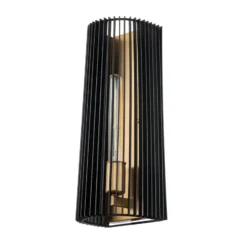 Aplique Linara, negro/latón, 1 luz