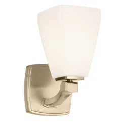 Aplique Marant, bronce claro/ópal, altura 24 cm, IP44, LED G9