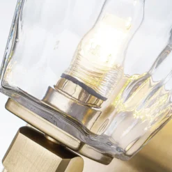 Aplique Marant, bronce claro/transparente, altura 24 cm, IP44, LED G9