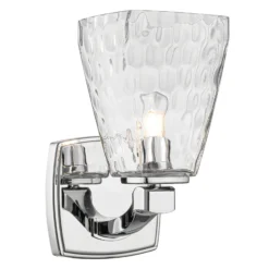 Aplique Marant, cromado/transparente, altura 24 cm, IP44, LED G9