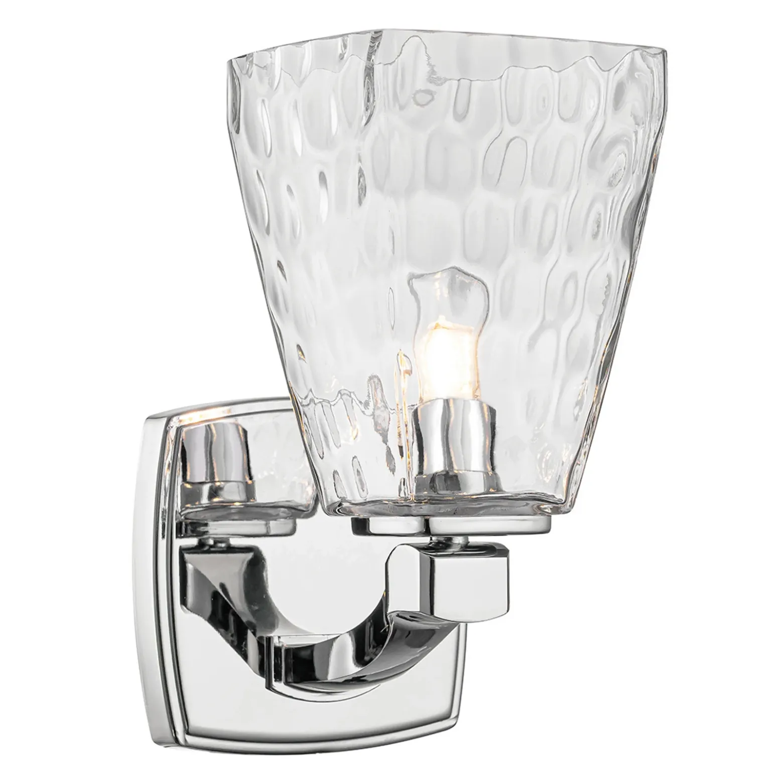 Aplique Marant, cromado/transparente, altura 24 cm, IP44, LED G9