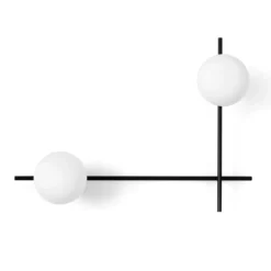 Aplique Mikado, vidrio esmerilado, 2 luces