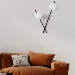 Aplique Mikado, vidrio esmerilado, 2 luces