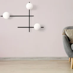 Aplique Mikado, vidrio esmerilado, 3 luces