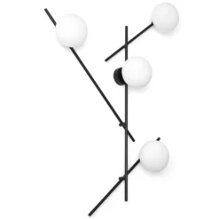 Aplique Mikado, vidrio esmerilado, 4 luces