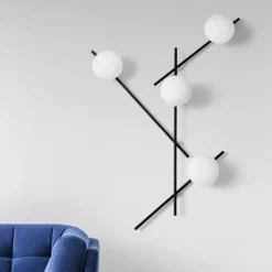 Aplique Mikado, vidrio esmerilado, 4 luces