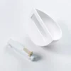Aplique Narin de Lindby, blanco, yeso, semicircular, 28 cm