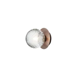 Aplique Nuura Liila 1, Ø 14 cm, IP44, bronce/transparente