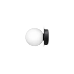 Aplique Nuura Liila 1, Ø 14 cm, IP44, negro/ópalo