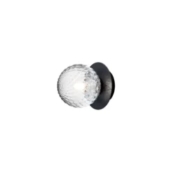 Aplique Nuura Liila 1, Ø 14 cm, IP44, negro/transparente