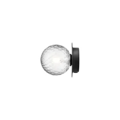 Aplique Nuura Liila 1, Ø 14 cm, IP44, negro/transparente