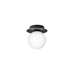 Aplique Nuura Liila 1, Ø 14 cm, IP44, negro/ópalo