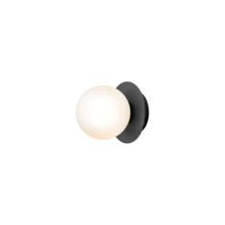 Aplique Nuura Liila 1, Ø 14 cm, IP44, negro/ópalo