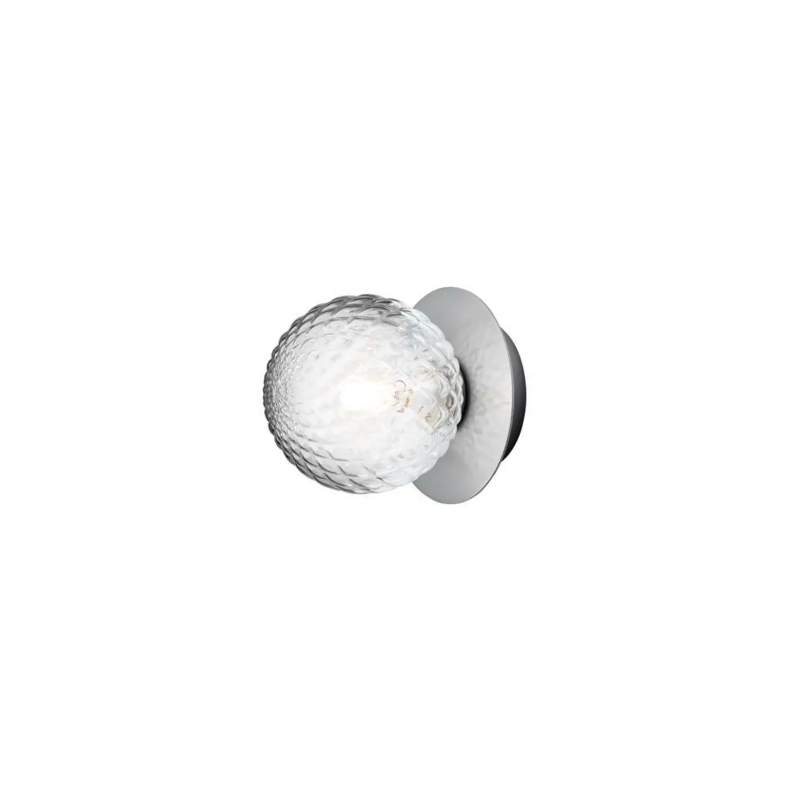 Aplique Nuura Liila 1, Ø 14 cm, IP44, plateado/transparente