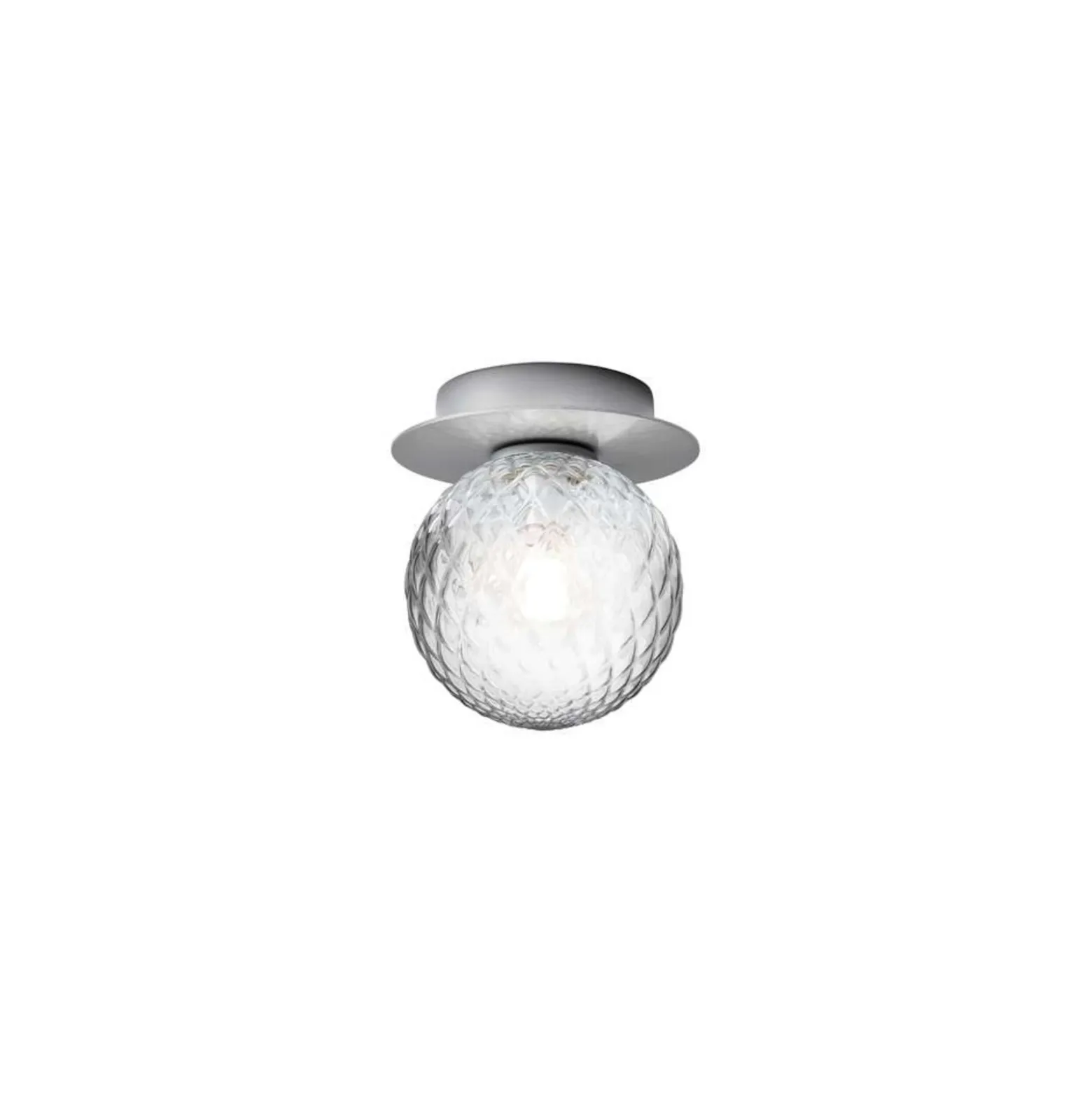 Aplique Nuura Liila 1, Ø 14 cm, IP44, plateado/transparente