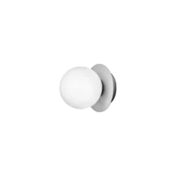 Aplique Nuura Liila 1 IP44, Ø 14 cm, plateado/ópalo