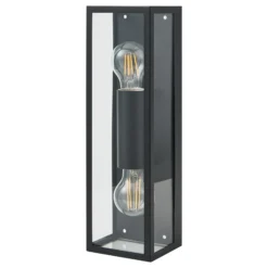 Aplique para baño Amezola, 2 luces, negro