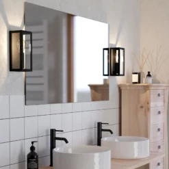 Aplique para baño Amezola, 1 luz, negro