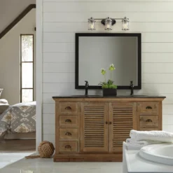 Aplique para baño Ashland Bay, 3 luces, cromo