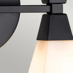 Aplique para baño Bowtie, negro mate, 2 luces