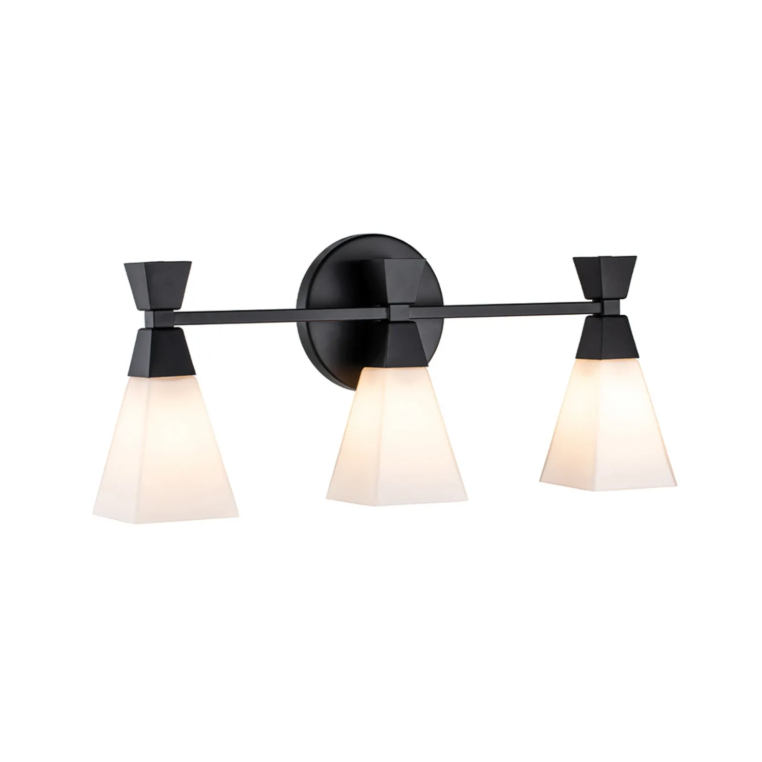 Aplique para baño Bowtie, negro mate, 3 luces