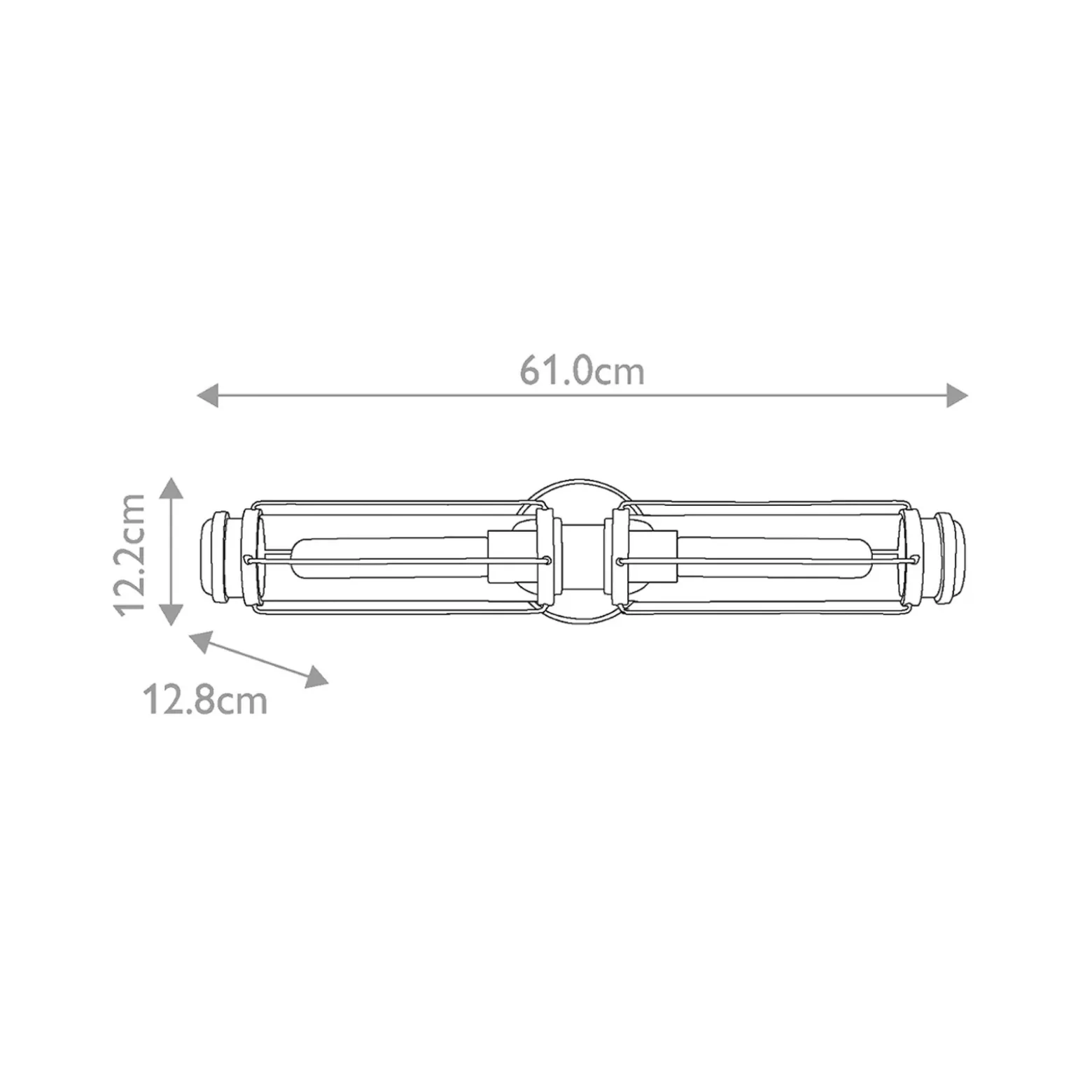 Aplique para baño, cromo, 2 luces, altura 61 cm, IP44