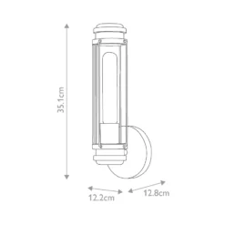 Aplique para baño, cromo, 1 luz, altura 35 cm, IP44